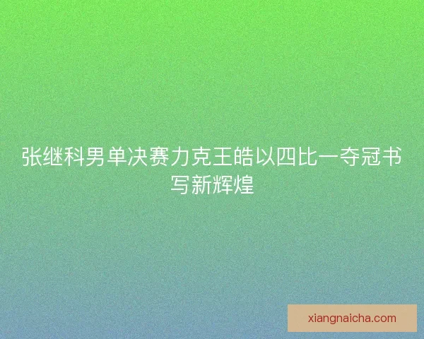 张继科男单决赛力克王皓以四比一夺冠书写新辉煌