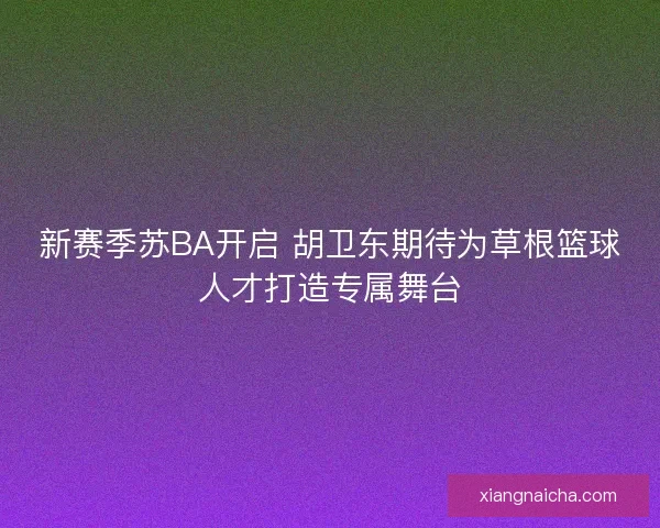 新赛季苏BA开启 胡卫东期待为草根篮球人才打造专属舞台